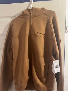 Spyder Men's Brown Full-Zip Hoodie Sweater